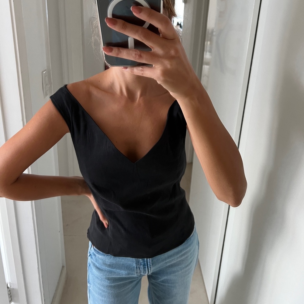 Zara Black Shoulder Top